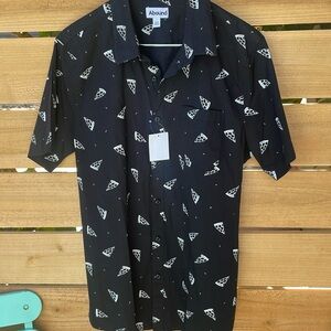Abound Black & White Pizza Button Up TShirt